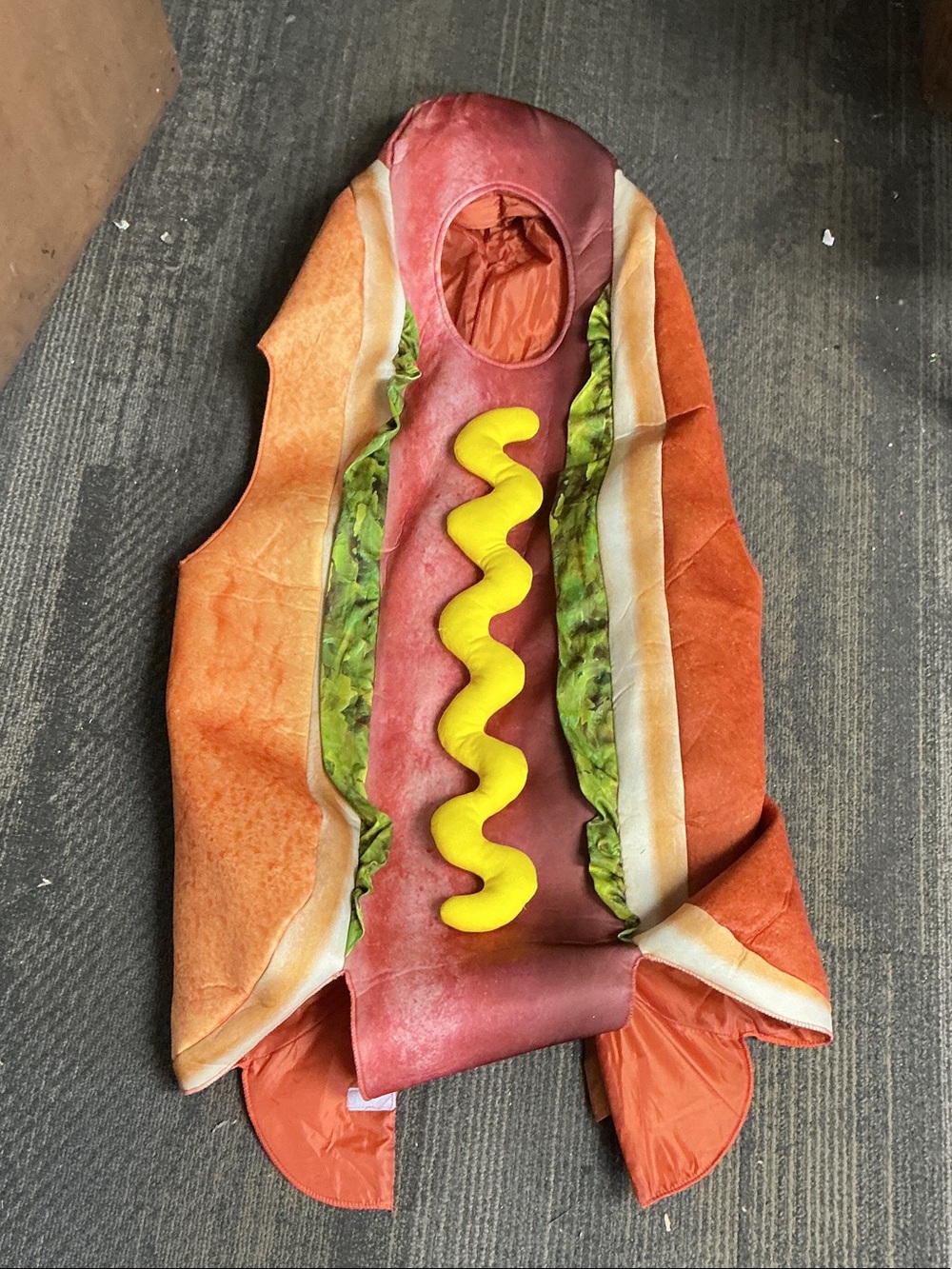 NWOT Novelty Hot Dog Costume with Mustard Detail